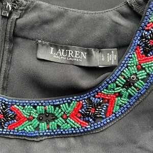 Lauren Ralph Lauren Black top  with Beaded Collar